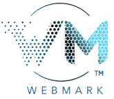 Webmark logo - no tagline - black and blue